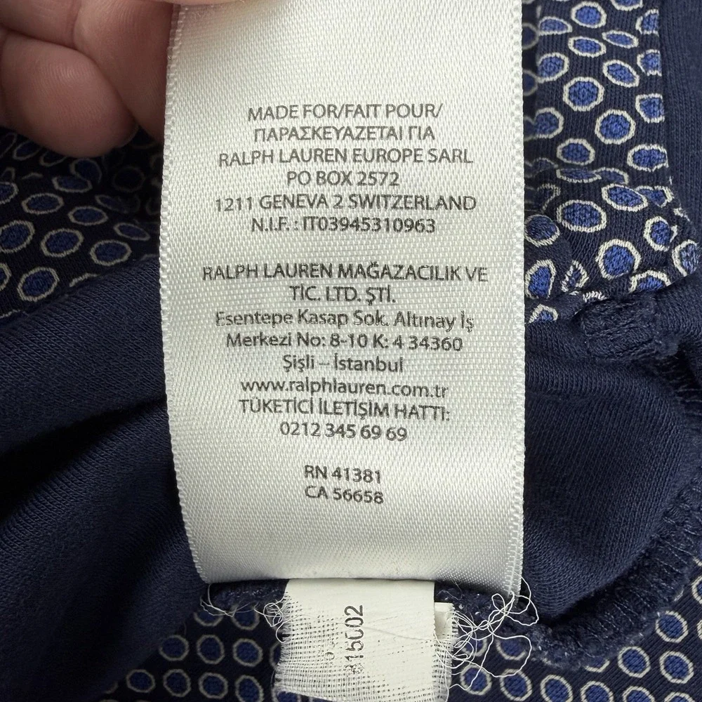 Polo Ralph Lauren Shirt Mens Medium Blue AOP Circle Print Custom Classic‎ Fit